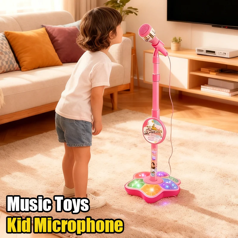 Soporte de micrófono para niños, Karaoke electrónico portátil para niños, soporte de micrófono de Karaoke duradero para fiestas, máquina de Karaoke para niños