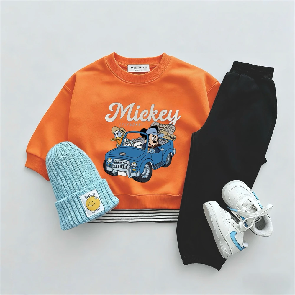 2-6Years Old Boys Girls Costume Cartoon Sweatshirts Black Pants Two Piece Outer Wear Long-sleeved Tracksuits Cute Tops+Pants - imagen 4