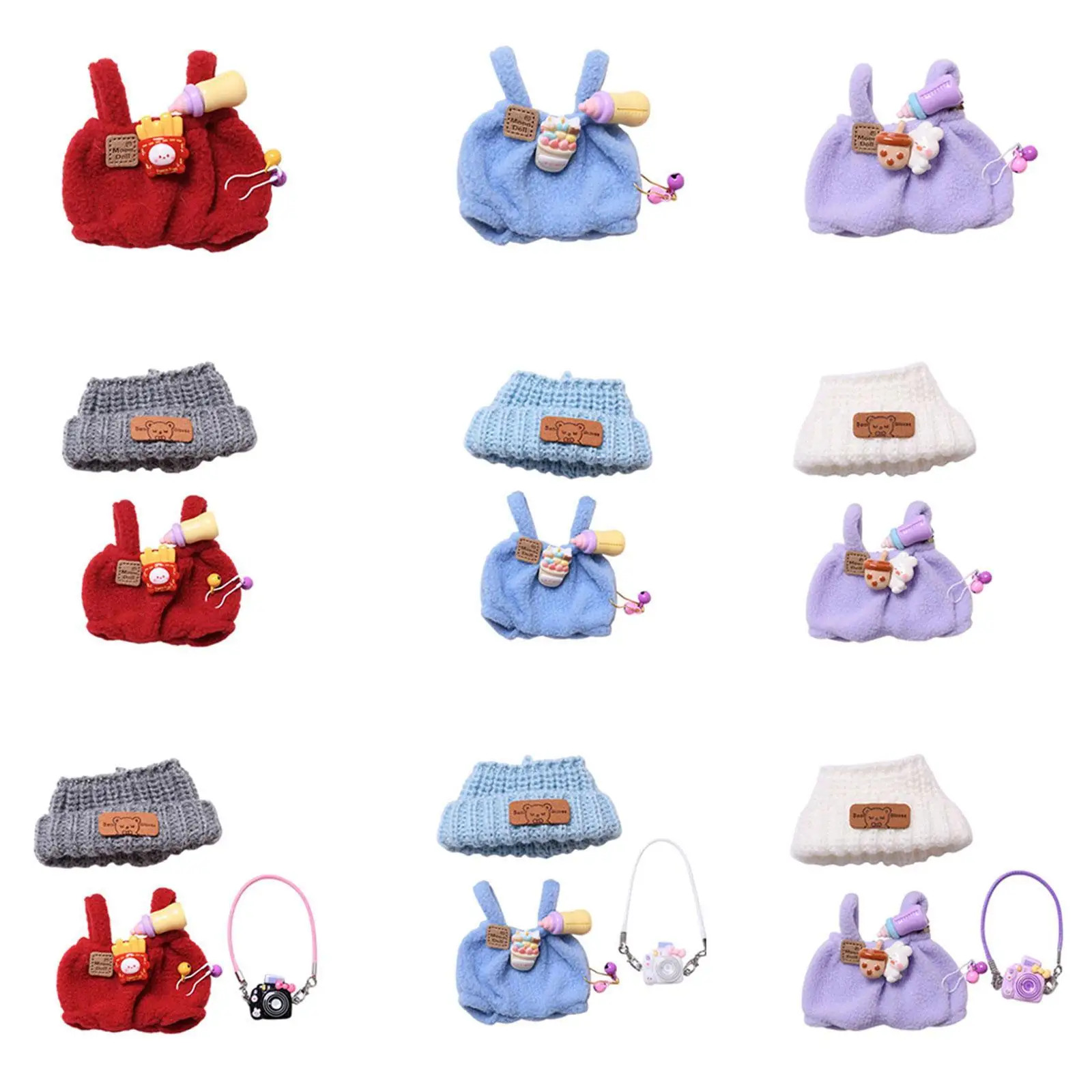 Plush Doll Clothes Birthday Gifts Coordination for Kids Cute DIY Accessories Decoration Imagination Doll Outifits for 17cm Doll