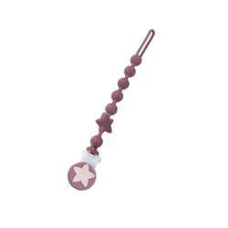 Mordedor de silicona estrella con cadena anticaída para chupete
