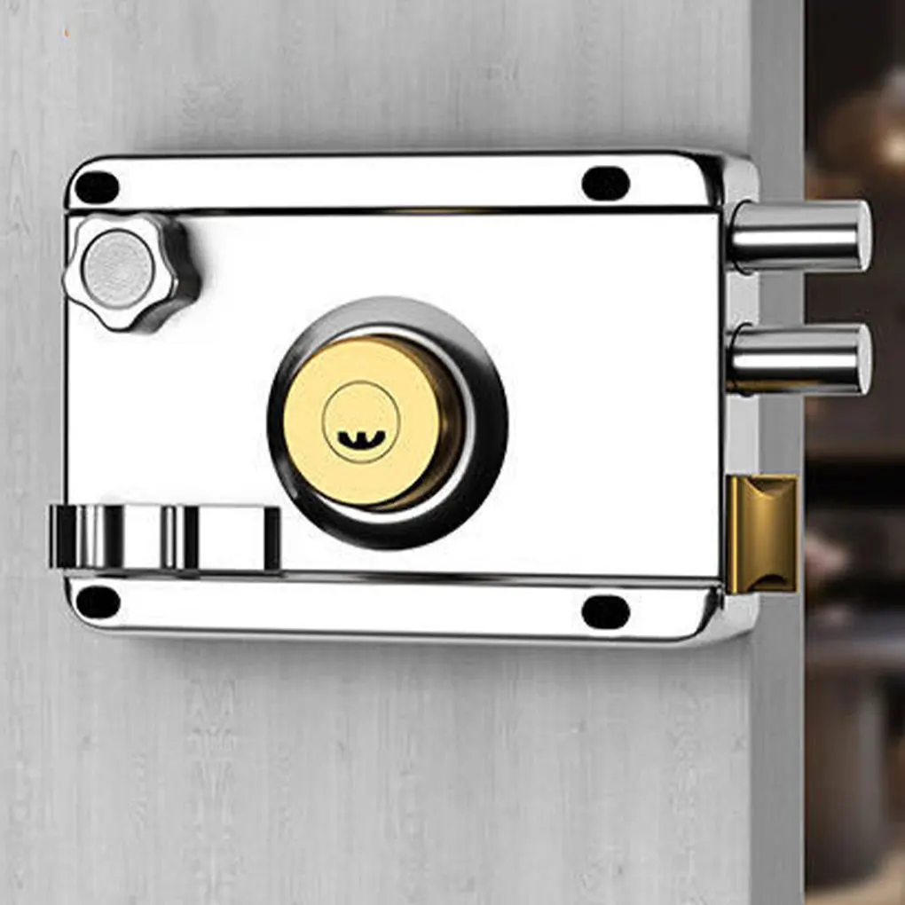 Cerraduras de puertas de hierro exteriores, cerradura antirrobo de seguridad, cerradura de seguro múltiple, Hardware de cerradura de puerta de madera - imagen 3