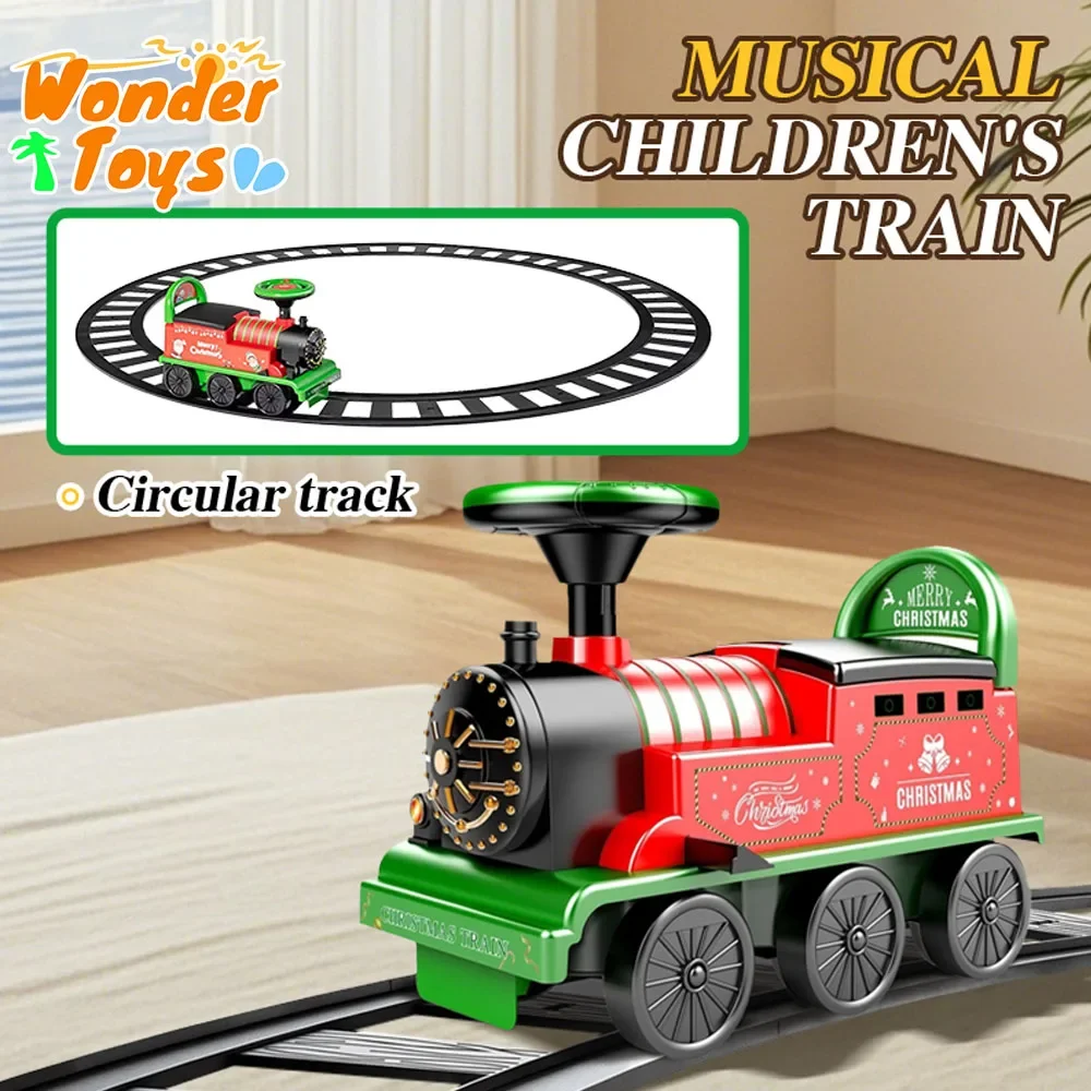 Tren eléctrico infantil con volante para montar – Juguete educativo - imagen 3