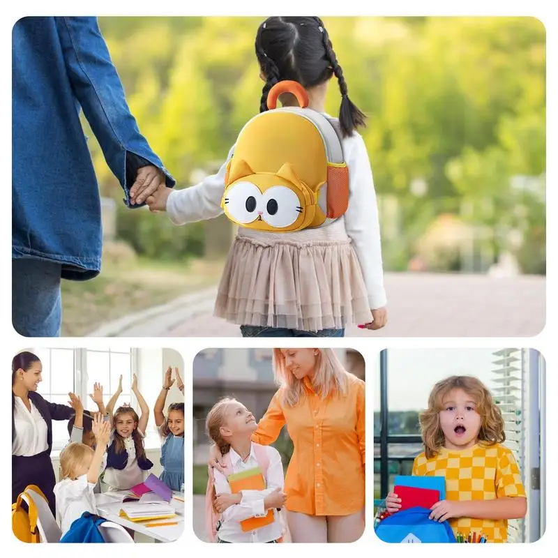Mochila pequeña para niños pequeños, mochila pequeña para niños pequeños, bonita mochila preescolar con diseño de gato, mochila de hombro de gran capacidad para niños de guardería - imagen 4