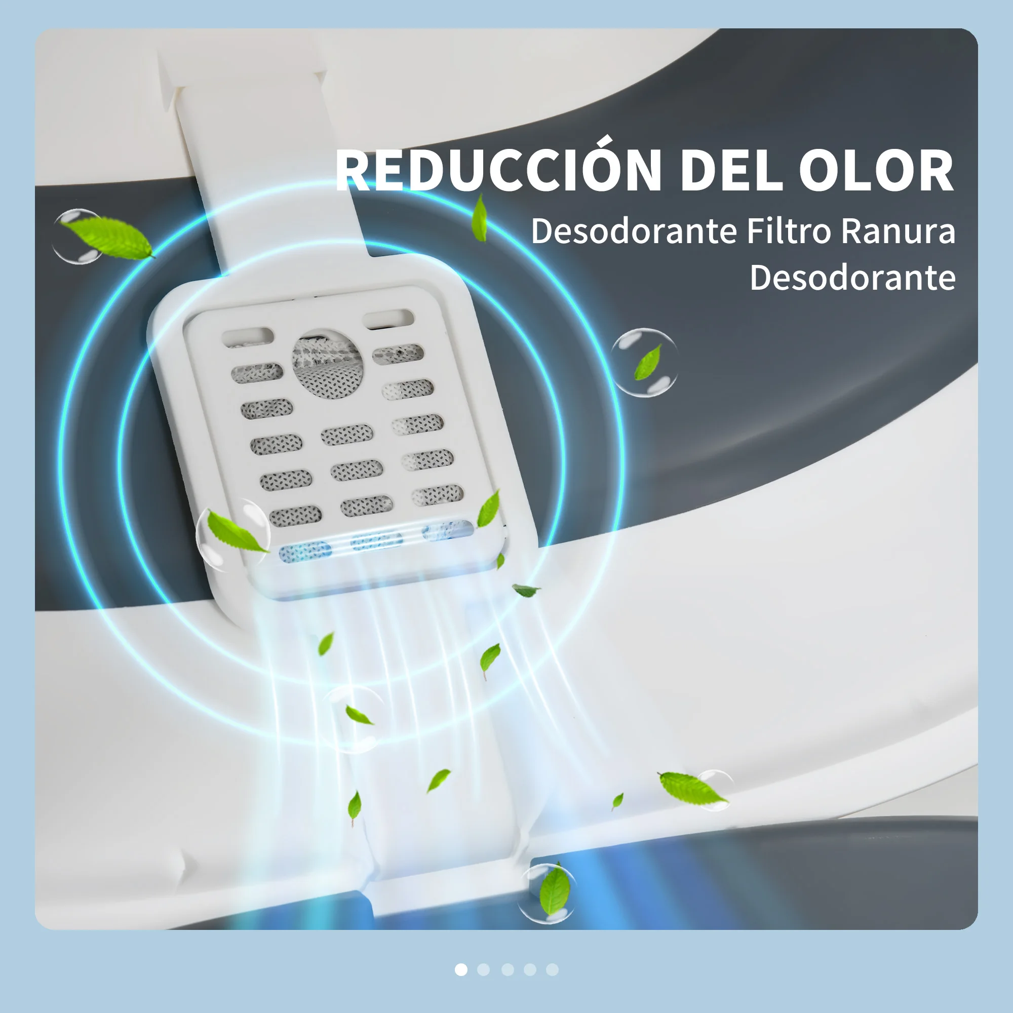 PawHut Arenero para Gatos Cubierto Plegable Caja de Arena para Gatos Arenero Cerrado para Gatos con Pala 52x41x38 cm Blanco y Gris - imagen 4