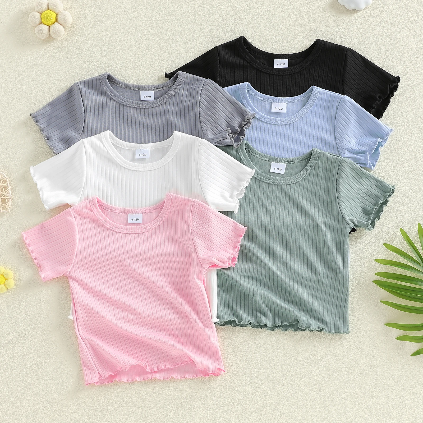 Tregren Camiseta acanalada de manga corta para niño – Seda helada - imagen 5