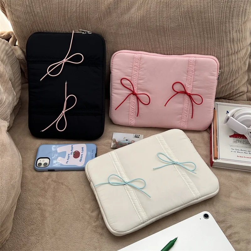 Funda bonita para ordenador portátil con lazo para Macbook Air13.3 13,6 Pro14 15 para Dell Samsung Huawei Ipad 9,7-11 pulgadas bolsa para tableta portátil