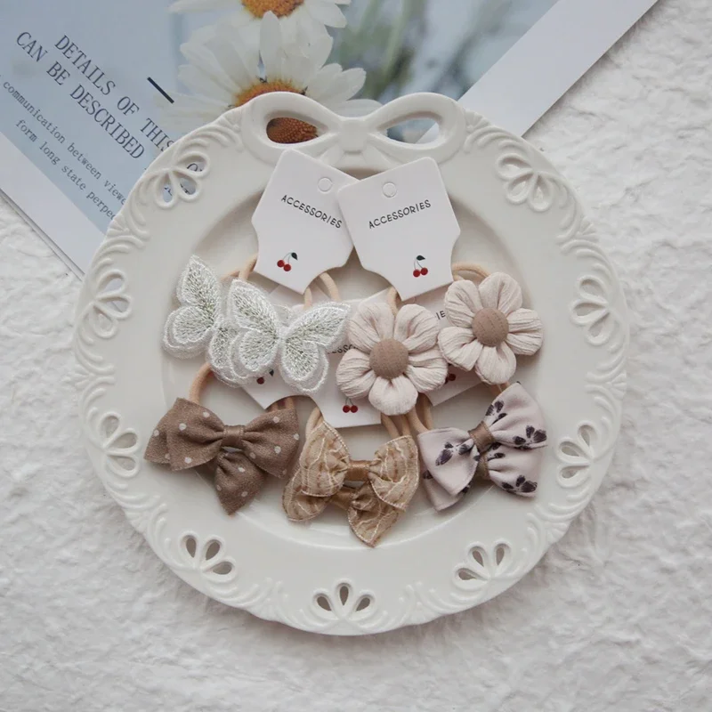 Diademas elásticas con flores y lazo para niñas - imagen 5