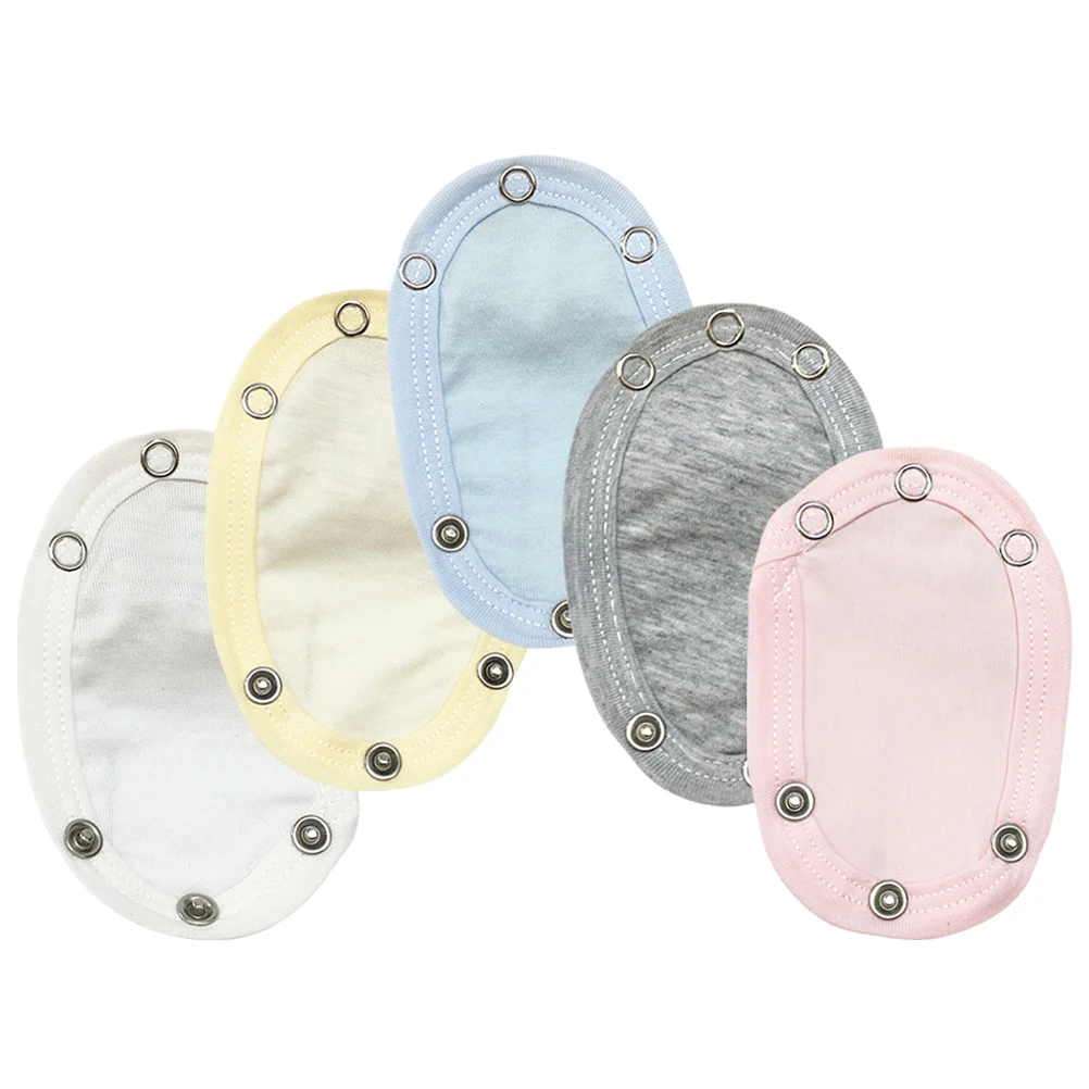 Extensor de mono de algodón a presión para bebé, extensor de mono a presión, pieza de extensión, cubierta para niño pequeño, una capa de cada Color, 5 uds.