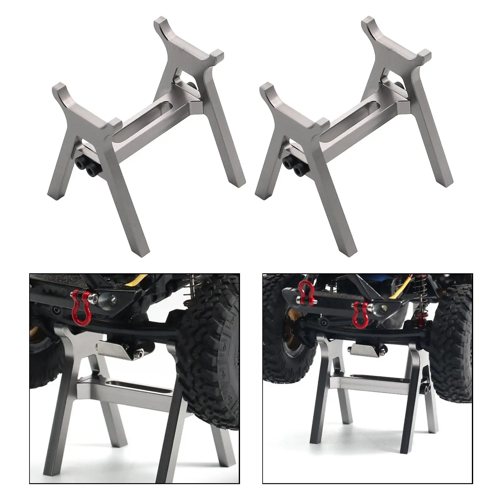 2x RC Repair Workstation Jack Stand Stable Aluminum Alloy Work Support Platform for 1/18 1/24 Truck Vehicle Hobby Model Supplies