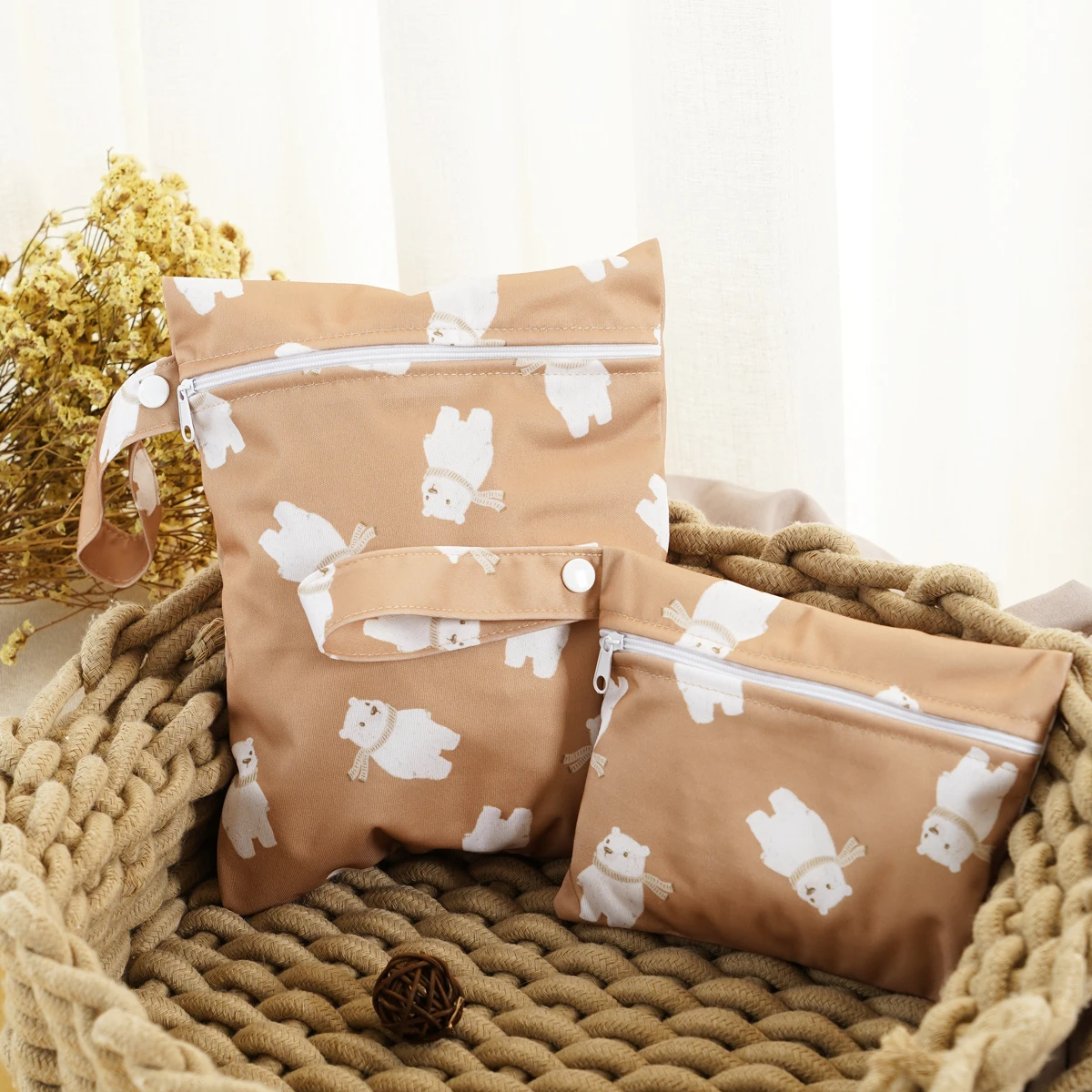 Elinfant-Bolsa de almacenamiento Menstrual de 2 piezas, bolsa seca y húmeda para playa y piscina, bolsa de pañales para mamá