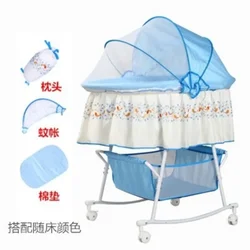 Berceau pour bébé, lit à bascule pour nouveau-né, avec filet, multifonctionnel, apaisant, bb rouleau, panier de couchage