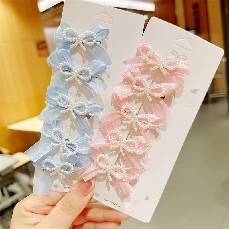2025 nuevas pinzas para el cabello para niños con lazos pasadores de pelo delanteros para niñas para flequillo accesorios para el cabello de princesa dulce para niños pequeños - imagen 3