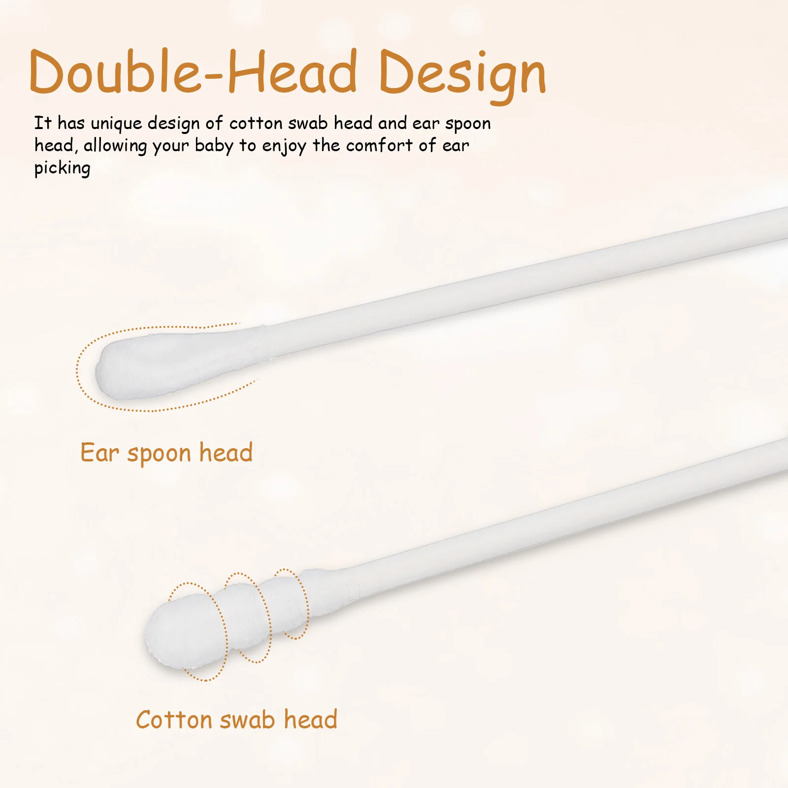 1 caja de hisopos de algodón desechables para bebé, cera para los oídos, maquillaje de nariz, cuidado de mascotas, aplicador de doble punta - imagen 2