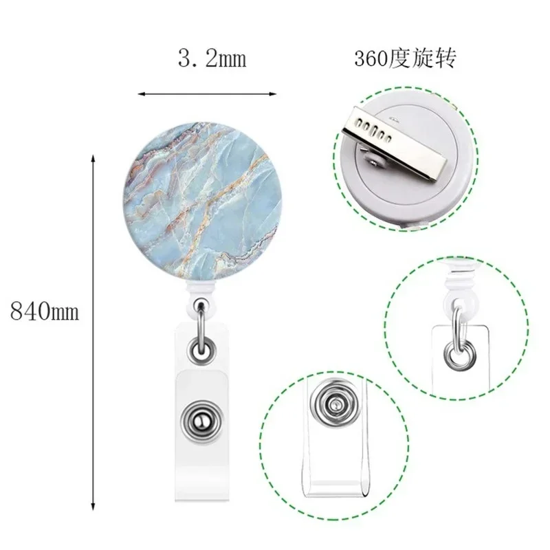 Pinza para identificación retráctil con clip de carrete y tarjetero para médicos - imagen 2
