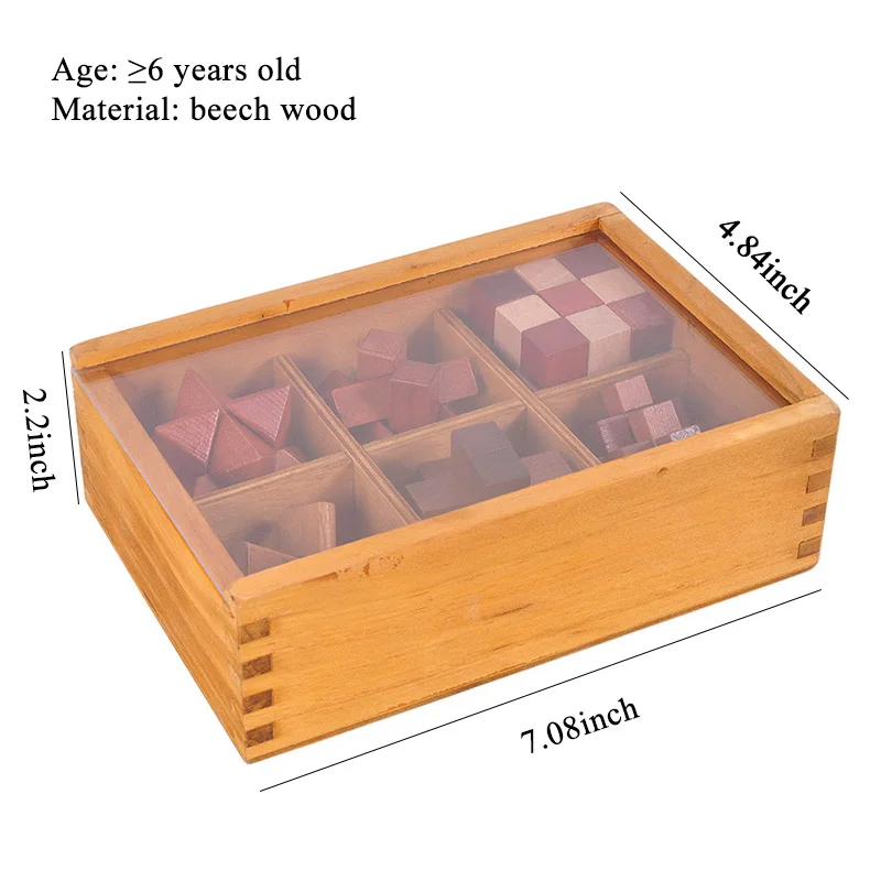Kong Ming Lu Ban Lock – Puzzle 3D de madera desbloqueado para niños - imagen 2