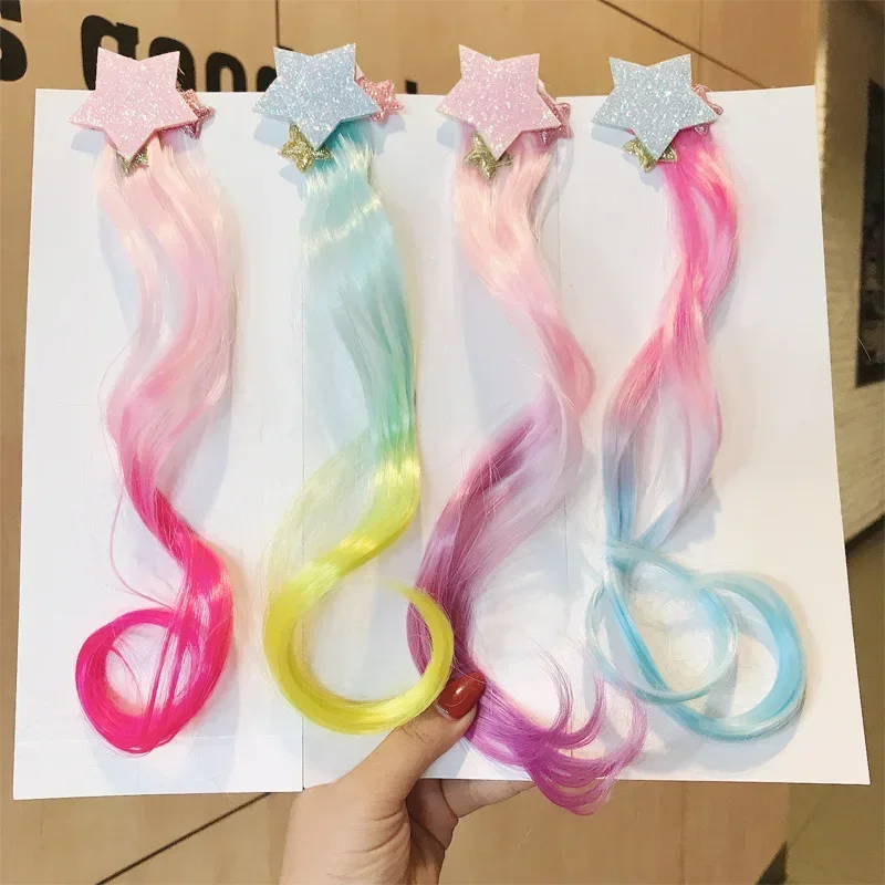Pinza de pelo de pentagrama de dibujos animados para niños, accesorios para el cabello para niñas, tocado colorido, coreano, nuevo, caliente