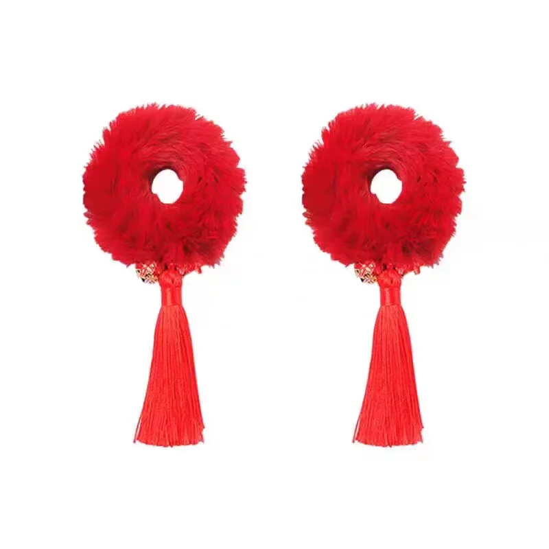 Diadema de anillo rojo Suda para niña, tocado de moda para niña, Año Nuevo Chino, círculo para el cabello, accesorios para vacaciones - imagen 5