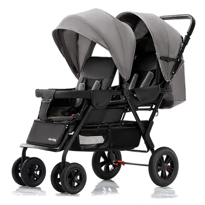 Cochecito doble asiento delantero y trasero Cochecito reclinable plegable ligero de doble asiento - imagen 3