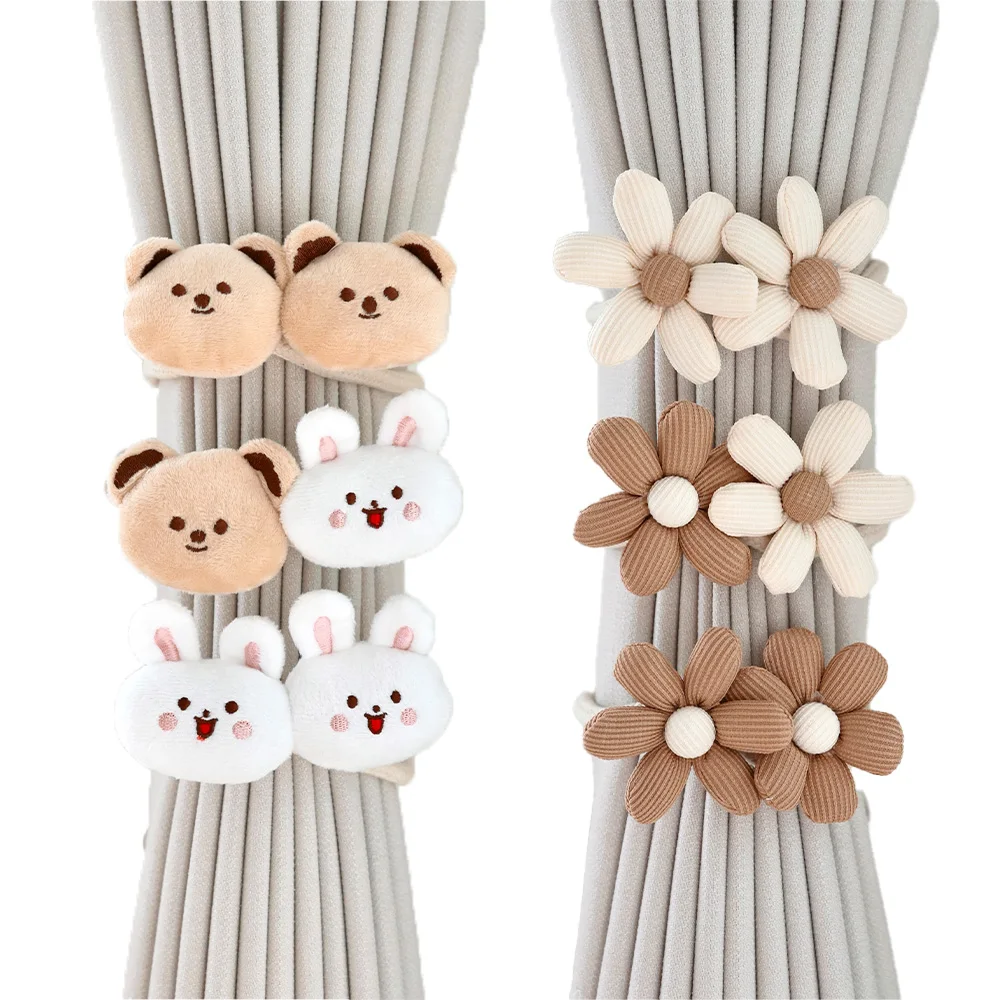 Alzapaños de cortina de flores, Clip de hebilla para cortina de ventana, soportes de cortina colgantes para habitación de niños, accesorios de decoración para cortinas