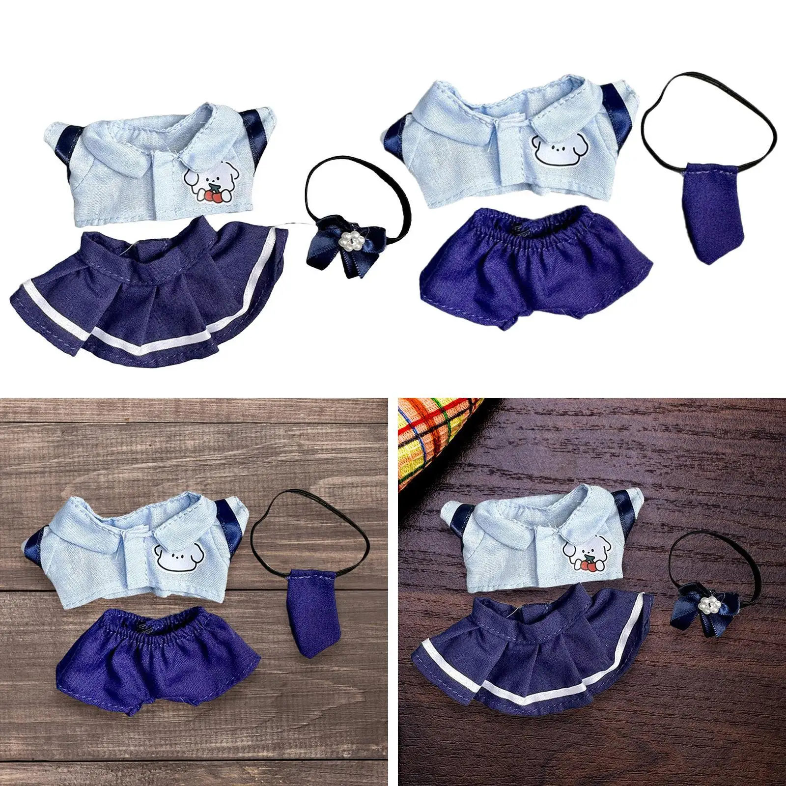 Doll Clothes Suit with Tie Soft DIY Doll Toy Coordination Hands on Doll Accessories Doll Outifits Doll Clothing for 17cm Doll