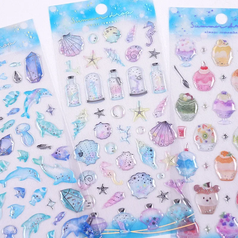 Pegatinas de cristal de dibujos animados para álbum y diario infantil