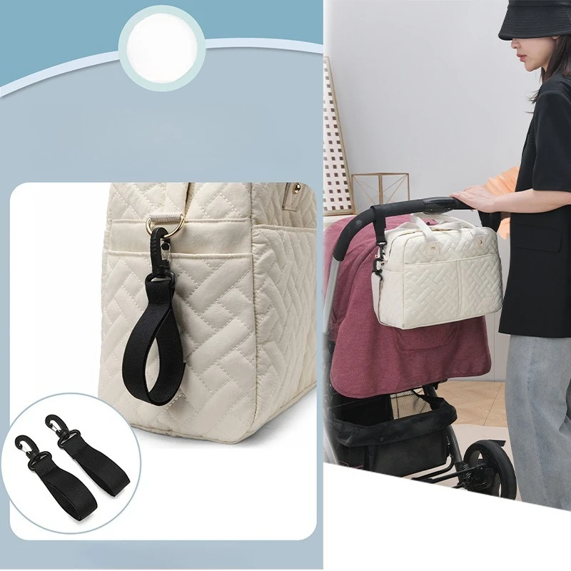 Bolso pañalero cruzado con bolsillos isotérmicos para cochecito - imagen 3