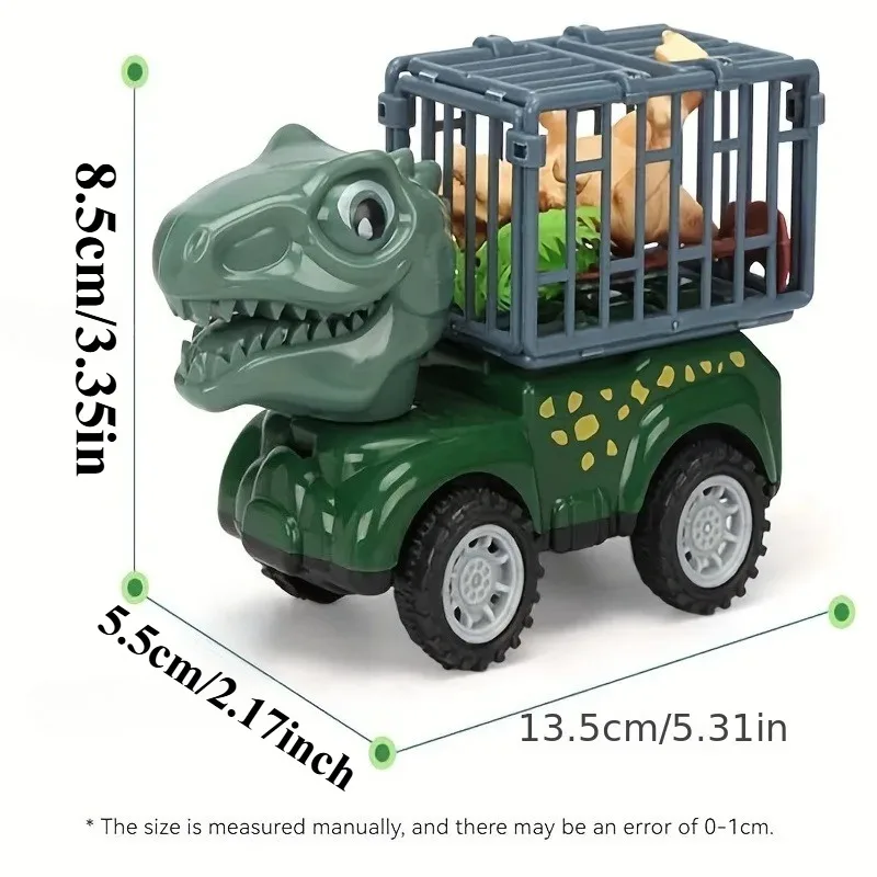 Juguetes de dinosaurios para niños, coche de dinosaurio, camión de transporte, juego de coches con figuras de dinosaurio, regalo de cumpleaños para niños pequeños y niñas - imagen 2