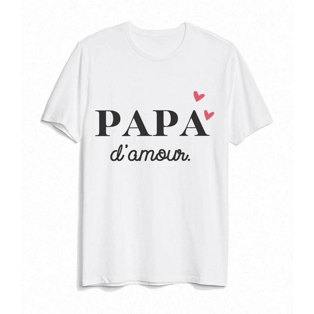 Ropa a juego con estampado de corazón de amor francés para la familia, traje a juego para papá, mamá y bebé, camisas para papá y mamá, Tops y mono para bebé - imagen 4