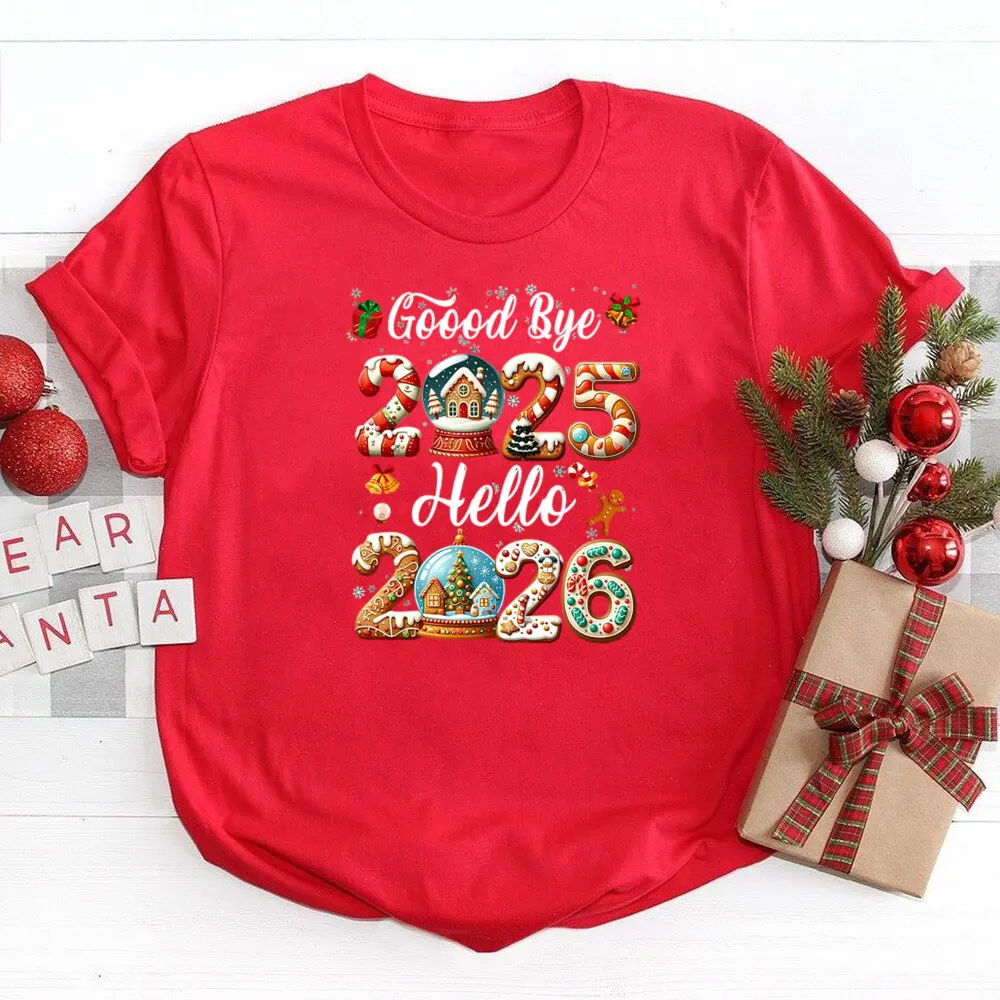 Adiós 2025 Hola 2026 familia Navidad ropa a juego T mamá papá hija hijo Tops familia camisa de Navidad regalo de vacaciones de Navidad - imagen 5