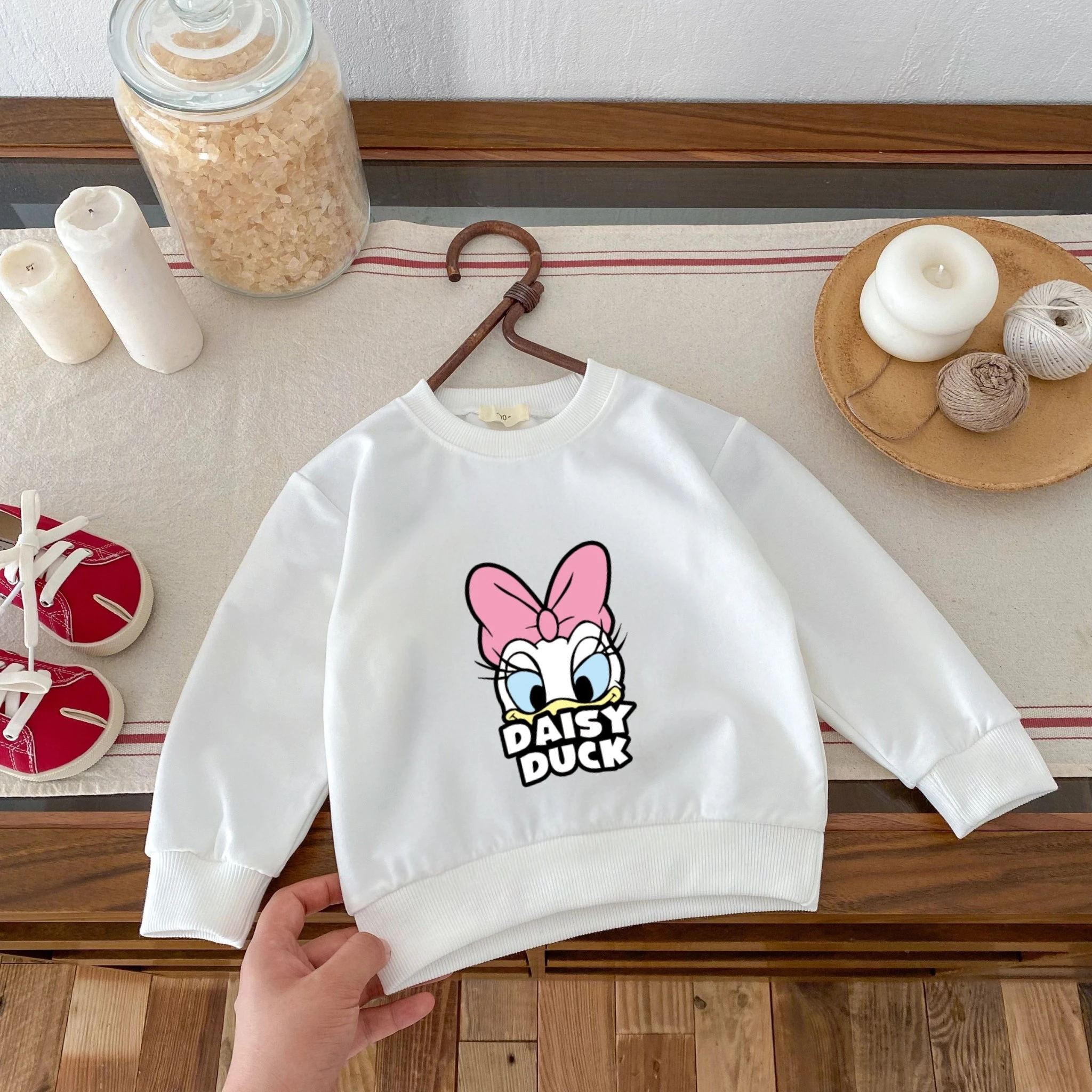 Sudadera con capucha de dibujos animados de Disney para niños, ropa holgada informal para primavera y otoño, Tops de manga larga, sudaderas con cuello redondo, suéter para niñas - imagen 2
