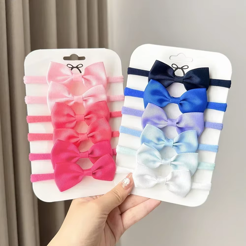 Diadema elástica Bowknot colorida para niñas – dulce cabello - imagen 4