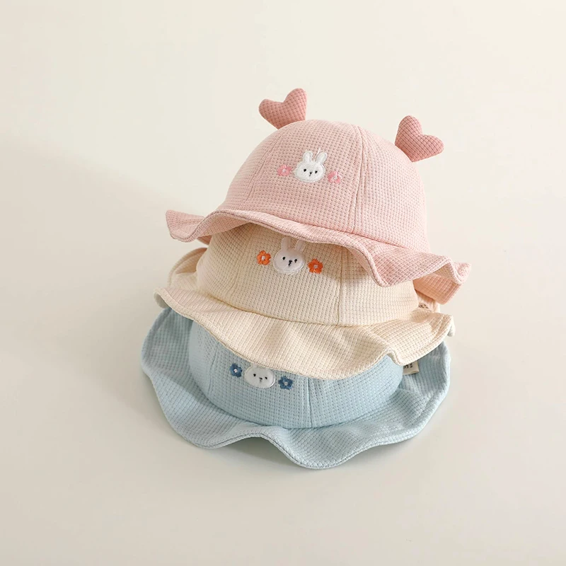 Gorro con cuenco de protección solar para bebé, sombrero de pescador coreano para niños, bonito sombrero de sombrilla para exteriores de 3 a 12 meses con dibujos animados