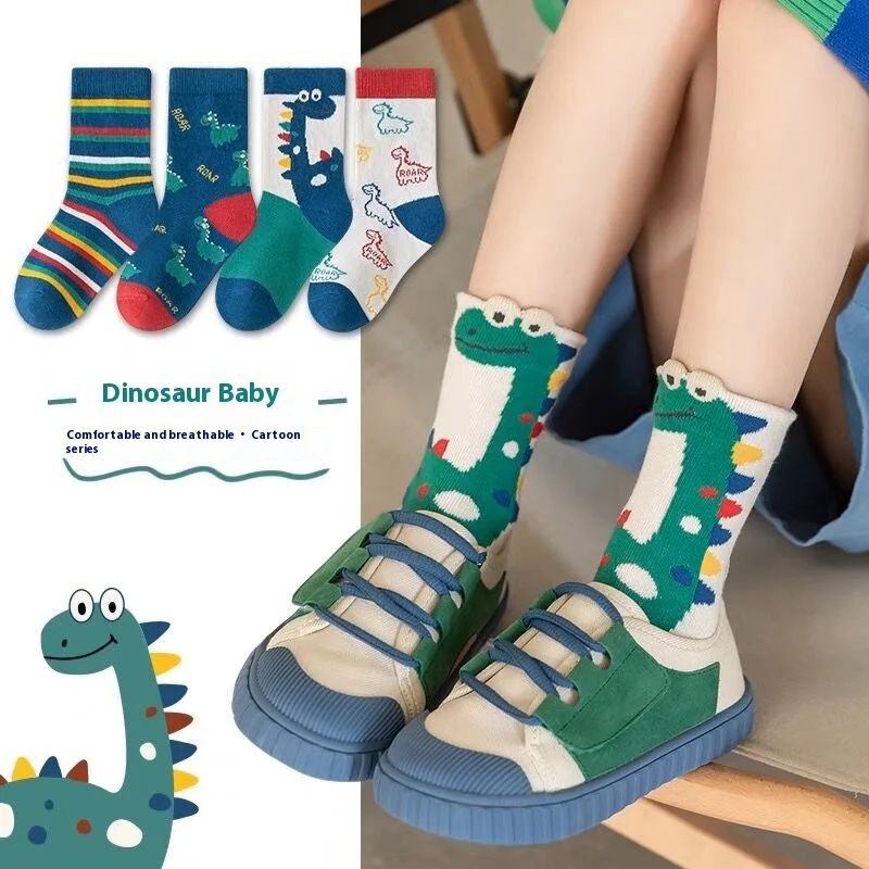 Calcetines dinosaurios de algodón suave para niños – Cómodos - imagen 3