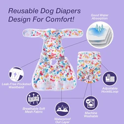 Pañales reutilizables para perros ajustables y altamente absorbentes