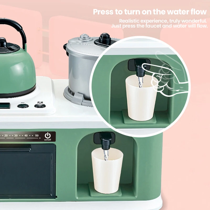 Juego de juguetes de cocina para niños, Kit de accesorios de cocina para jugar en casa con ollas, comida de imitación, juguete de cocina, regalos para el Día de los niños pequeños - imagen 3