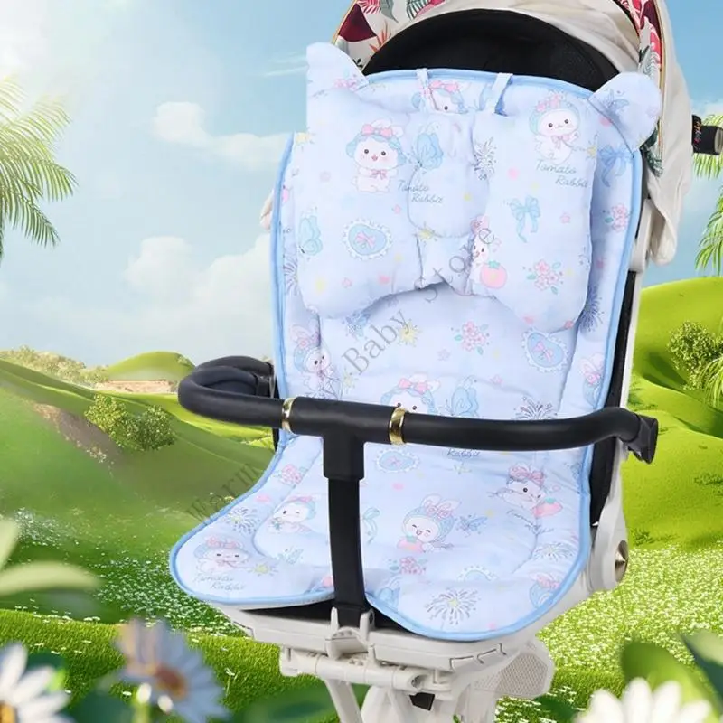 Nuevo Cojín grueso Universal para asiento de cochecito de bebé, accesorios para alfombrilla, bonito cojín lavable para asiento de cochecito con almohada - imagen 5