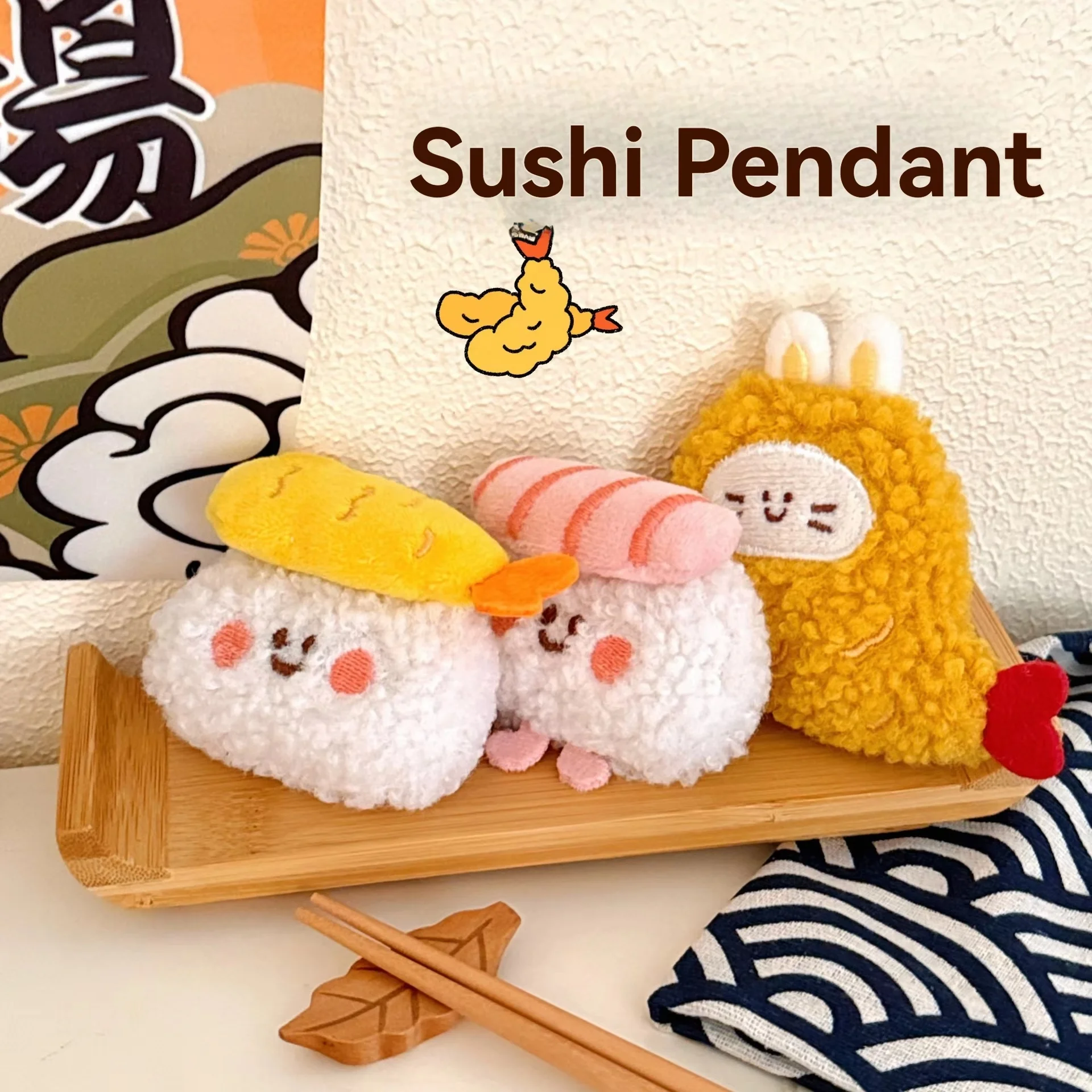 Peluches de sushi: colgantes suaves para mochila y llavero - imagen 4
