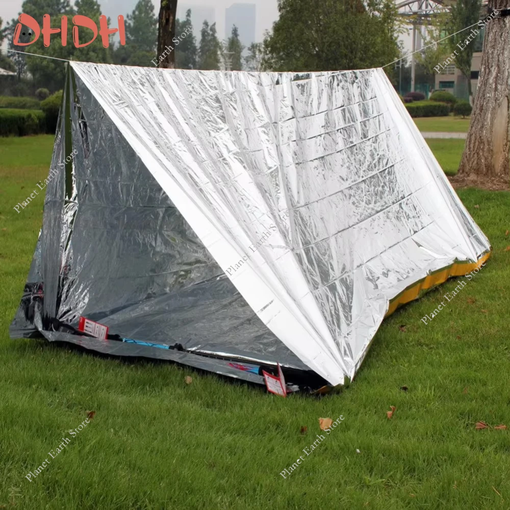 Manta térmica de emergencia, 5/10/20 piezas, lámina impermeable, manta de supervivencia reflectante para acampar al aire libre, senderismo, primeros auxilios108 - imagen 5