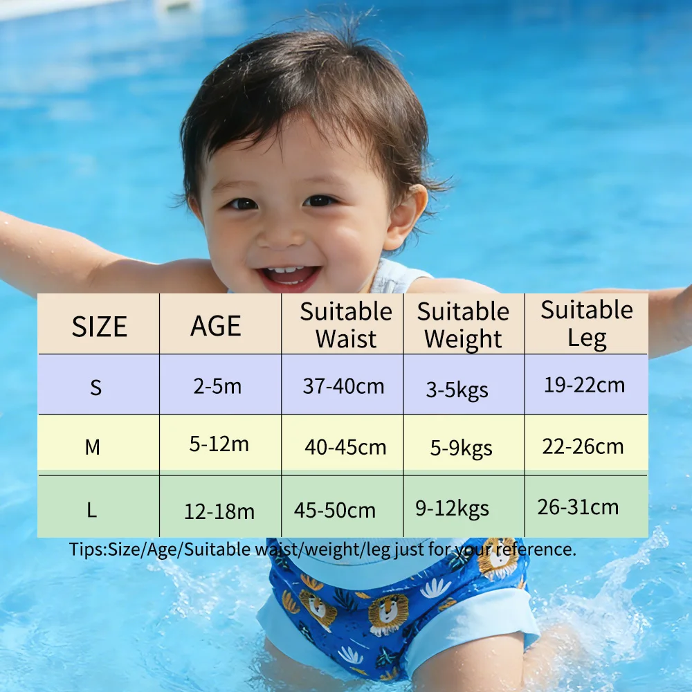 Eezkoala Pañal de Natación Cintura Alta Bebé Lavable a Prueba Fugas