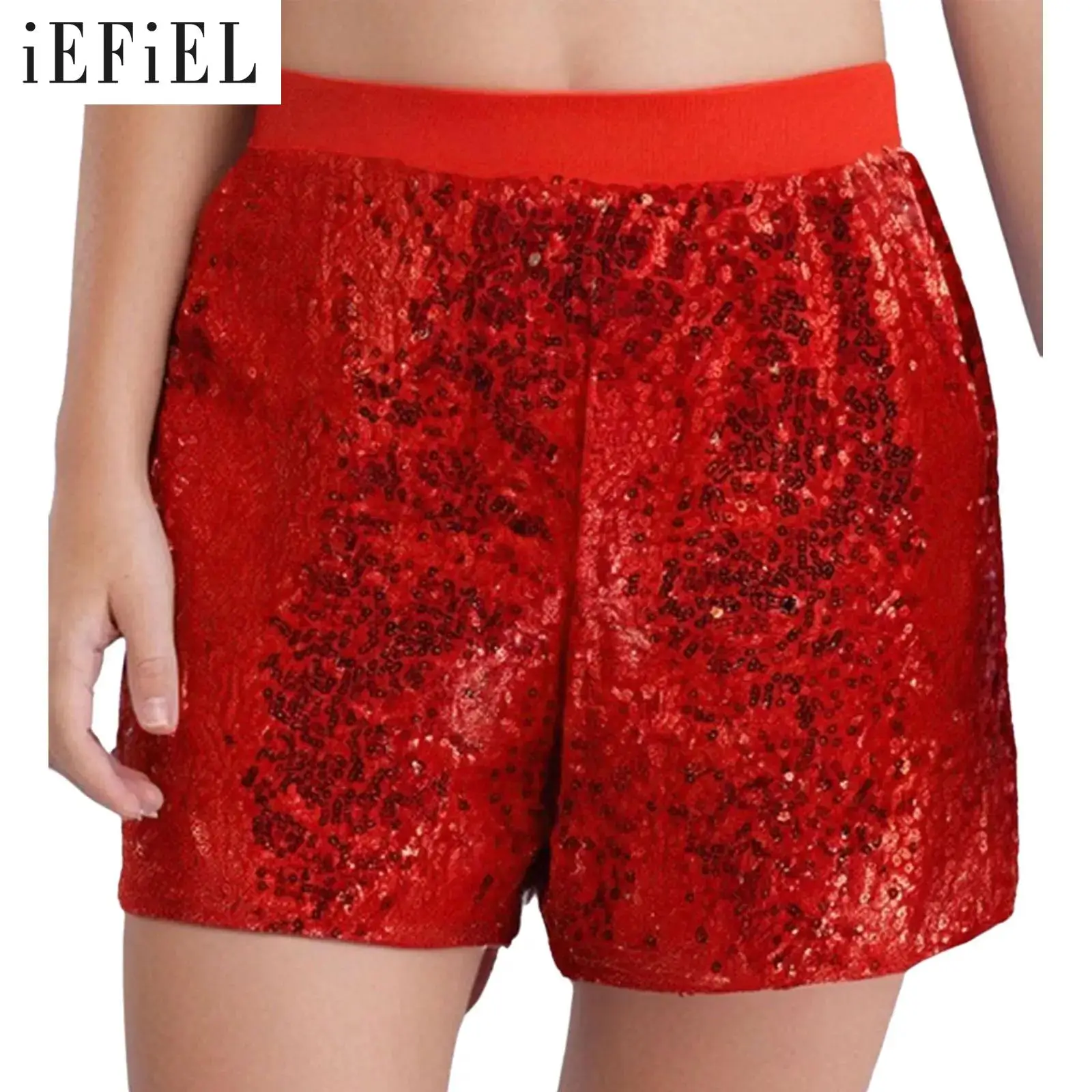 Pantalones cortos de baile de Jazz para niñas, pantalones de Ballet, traje de actuación escénica, cintura elástica, lentejuelas brillantes, pantalones calientes para fiesta