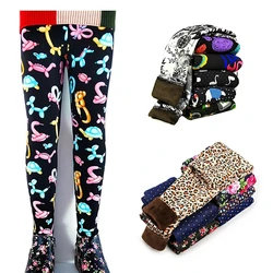 Leggings terciopelo forrado para niñas – Estampado leopardo
