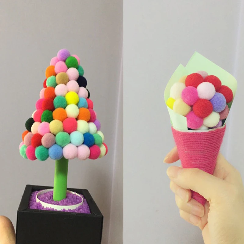 Pompones infantiles de colores para manualidades creativas - imagen 2