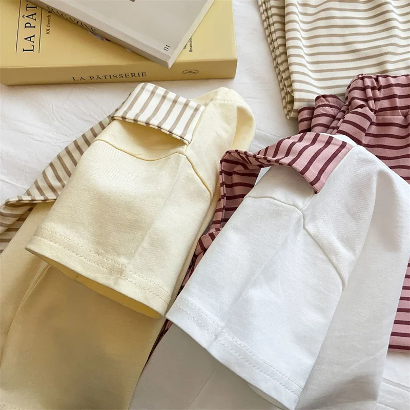 Conjunto verano niña camiseta de rayas y pantalón corto - imagen 4