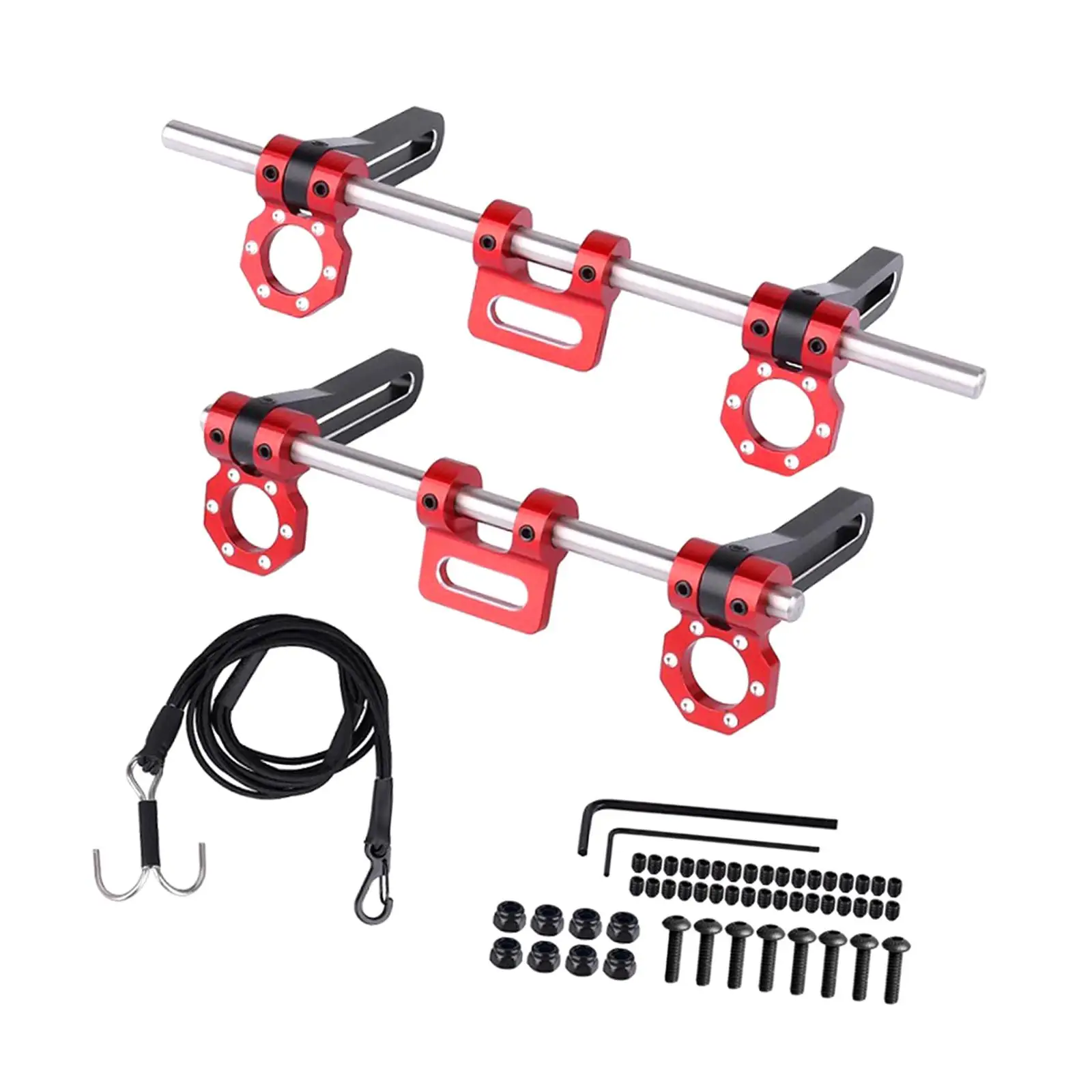 Metal Front Rear Bumper Set with RC Trailer Tow Shackle Spare Parts Adjustable for TRX4 1/10 RC Car Parts Hobby Car DIY Accs