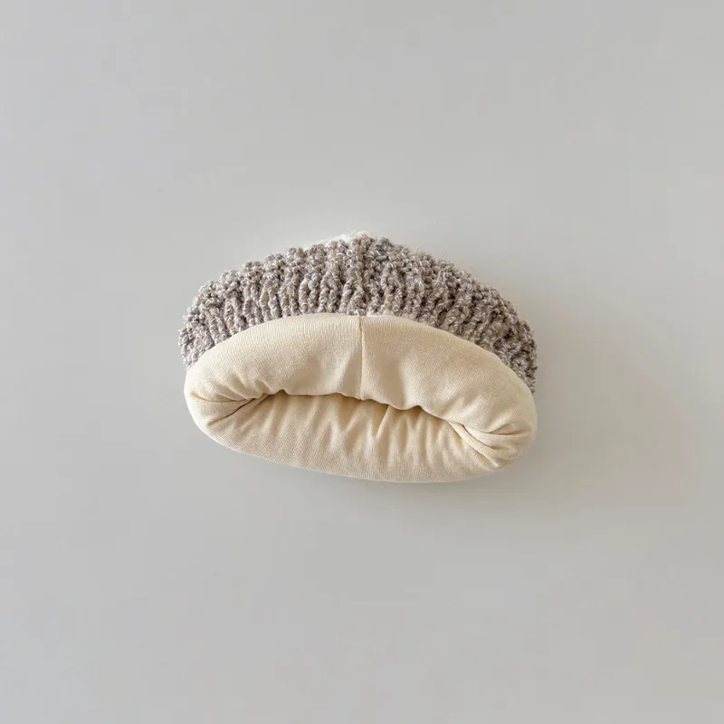 Gorro tejido de invierno para niños con orejeras, gorro térmico grueso y cálido para niños pequeños, gorro elástico Simple y versátil, calentador de orejas para niños - imagen 3