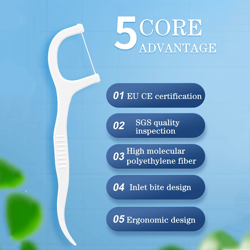 100/300/500 Uds. Palo de hilo clásico, artefacto de hilo dental, paquete doméstico, palo de hilo de seguridad, embalaje independiente, selección de hilo dental para adultos - imagen 5