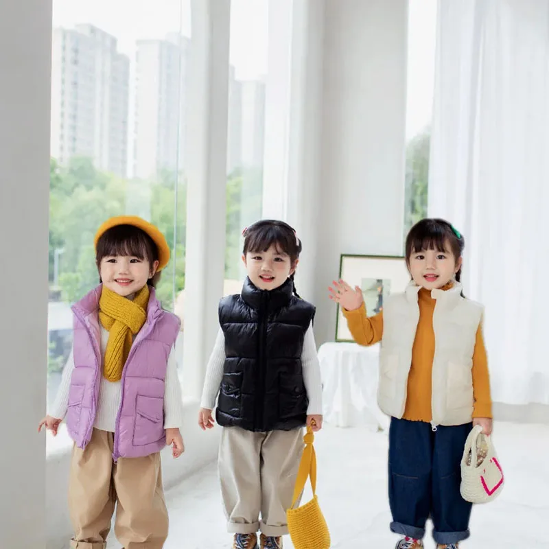 Chaleco de algodón con cuello alto para niños y niñas invierno - imagen 2
