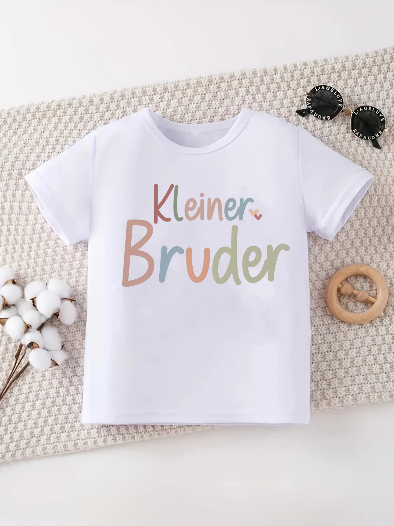Camiseta retro alemana con corazón de hermano mayor y pequeño - imagen 5