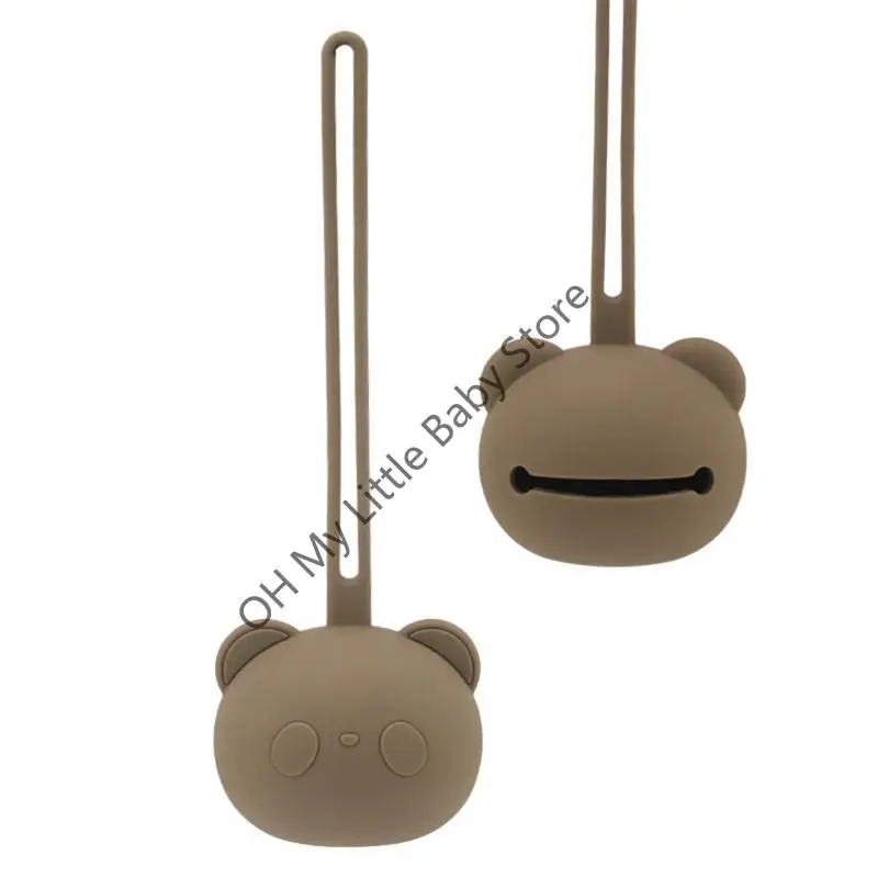Almacenamiento chupete M76C para estuche, soporte colgante con forma Panda silicona, Hol simulado sin BPA - imagen 2