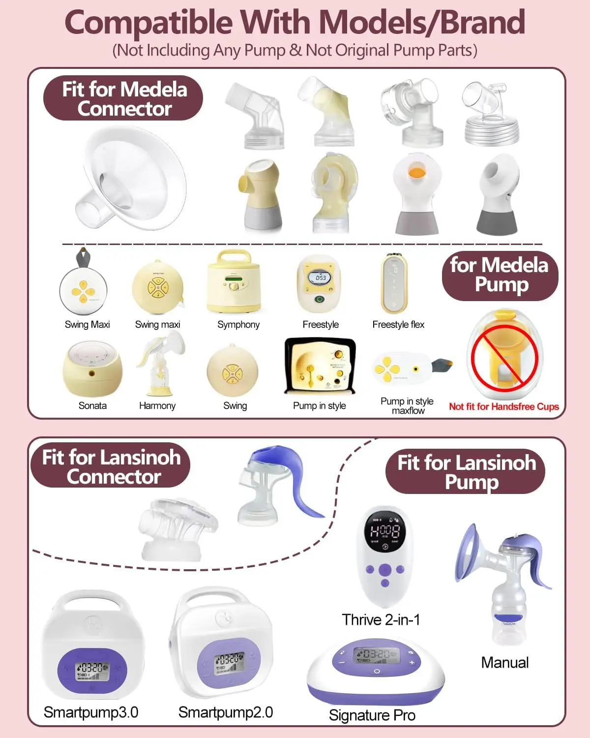 4 protectores de bridas ovaladas con bordes suaves integrados compatibles con bombas Medela/Lansionh, piezas de repuesto para estilo de bomba - imagen 2